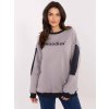 Svetlosivá dámska zateplená mikina s okrúhlym výstrihom