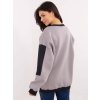 Svetlosivá dámska zateplená mikina s okrúhlym výstrihom