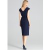 (Veľ. XL) Elegantné šaty s opaskom M674 Navy