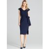 (Veľ. XL) Elegantné šaty s opaskom M674 Navy