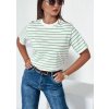 Dámske zeleno-biele pruhované tričko RILANT