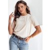 Dámske béžové basic tričko s nápisom WOMAN