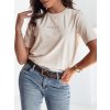 Dámske béžové basic tričko s nápisom WOMAN