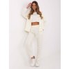 Smotanová dámska trojdielna tepláková súprava s topom