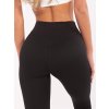Čierne dámske rebrované športové legíny s vysokým pásom