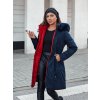 Modro-červená dámska obojstranná zimná bunda s kapucňou TRENDNEL