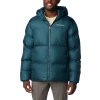 Tmavomodrá pánska prešívaná bunda Columbia Puffect Hooded Jacket