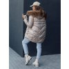 Dámska béžová zimná prešívaná bunda s kapucňou WINTERCHIC