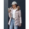 Dámska svetloružová zimná prešívaná bunda s kapucňou WINTERCHIC