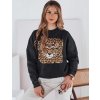 Grafitová dámska mikina so zvieracím motívom CHEETAHART