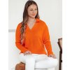 Oranžový dámsky svetrík s golierom VISTILLA