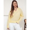 Svetložltý dámsky svetrík s golierom VISTILLA