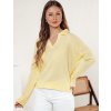 Svetložltý dámsky svetrík s golierom VISTILLA