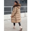 Dámska béžová zimná prešívaná bunda STYLEBELLA s kožúškom