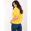 Žltý dámsky oversize sveter s krátkym rukávom