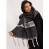 Čierny dámsky károvaný šál