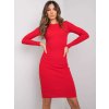 Červené priliehavé rebrované šaty
