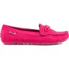 Ažúrové semišové dámske mokasíny Shelovet - tmavo ružová