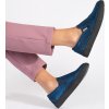 Modré brokátové tenisky slip-on