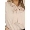 Elegantná béžová blúzka s mašľou VALERIO