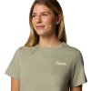 Khaki dámske tričko s krátkym rukávom Columbia Rolling Bend Graphic SS Tee