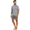 Sivé krátke pyžamo s károvanými šortkami