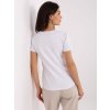 Biele dámske bavlnené tričko s výšivkou na rukávoch