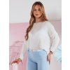 Smotanový dámsky asymetrický oversize sveter SENZIA