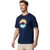 Tmavomodré pánske tričko s potlačou Columbia Path Lake II Graphic Tee