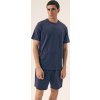 Pánske krátke pyžamo so vzorovanými kraťasmi Henderson Core (Veľkosť M, Barva tmavomodrá)