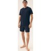 Pánske krátke pyžamo so vzorovanými kraťasmi Henderson Core (Veľkosť M, Barva tmavomodrá)