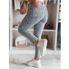 Modré dámske slim fit džínsy s hviezdičkami SHINYFIT