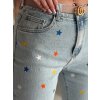 Modré dámske slim fit džínsy s hviezdičkami SHINYFIT