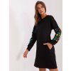 Čierne mikinové šaty s vyšívaním