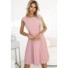 Púdrovo ružové šaty s plisovanou sukňou CELESTE