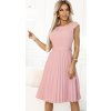 Púdrovo ružové šaty s plisovanou sukňou CELESTE