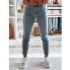 Modré dámske slim fit džínsy s vysokým pásom FITONIC