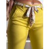 Dámske horčicové chino nohavice s pásikom ROSSALI