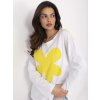 Biela bavlnená blúzka so vzorom žltej kvetiny