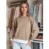 Ľahká tmavobéžová dámska mikina voľného strihu LUZZIO