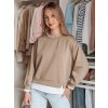 Ľahká tmavobéžová dámska mikina voľného strihu LUZZIO