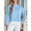 Ľahká svetlomodrá dámska mikina voľného strihu LUZZIO