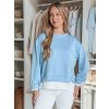 Ľahká svetlomodrá dámska mikina voľného strihu LUZZIO
