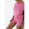 Ružové dámske krátke pyžamo s potlačou na tričku Sensis Pola