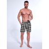 Pánske sivé kárované pyžamové šortky Cornette