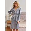 Sivý dámsky župan s pruhmi Doctor Nap
