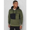 Khaki pánska mikina s vreckom na hrudi