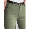 Khaki dámske slim fit nohavice s vysokým pásom
