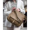 MARCO MAZZINI Béžová dámska kožená hobo kabelka (Veľkosť ONE SIZE)