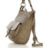 MARCO MAZZINI Béžová dámska kožená hobo kabelka (Veľkosť ONE SIZE)